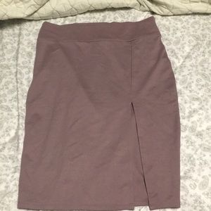 Lavender Slit Pencil Skirt